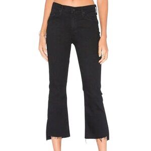 Mother Insider Crop Step Distressed Fray Black Jeans SZ 29